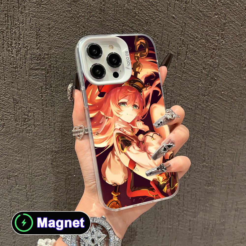 Game GI Yanfei White Translucent MagSafe Mobile Phone Case for iPhone 17 16 15 14 13 12 11 X XR XS Air Pro Max Plus Cover