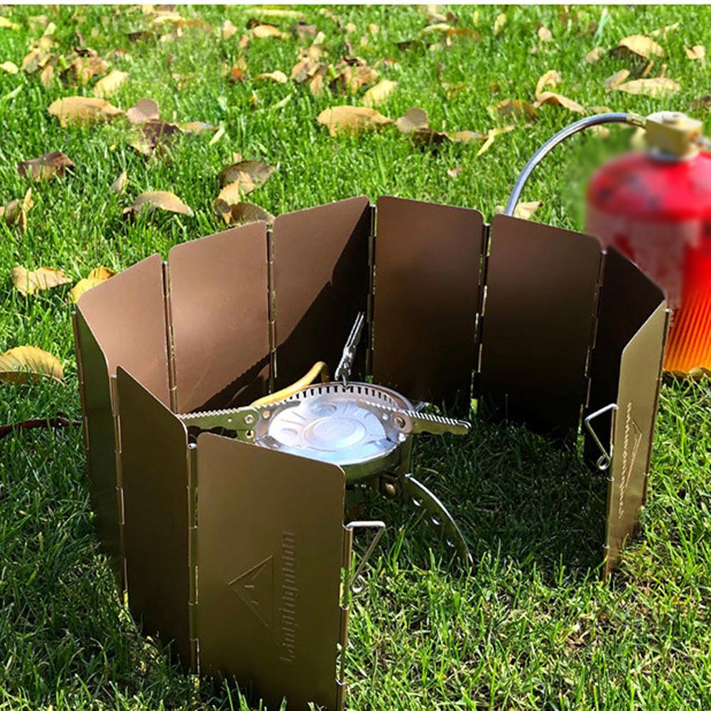 10 пластин бронзового цвета для кемпинга, газовые плиты, горелка, ветрозащитный экран, алюминиевый сплав, оксидированный