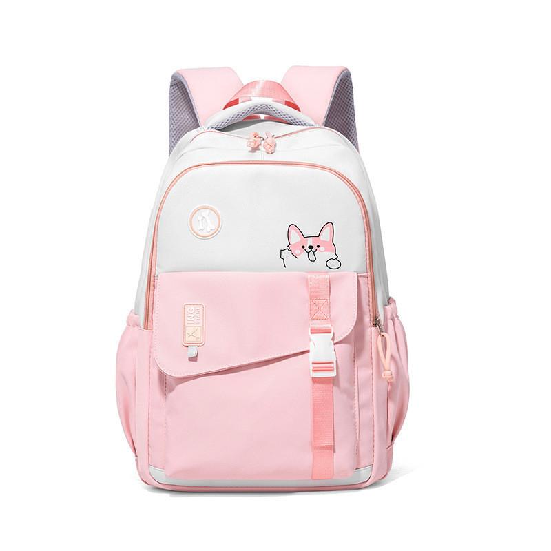 Large Simple Capacity Backpack With Puppy Print And Letter Design For Daily