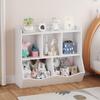 Kids Bookshelf and Bookcase Toy Storage Multi Shelf with Cubby Organizer Cabinet for Boys Girls Room Playroom Hallway
