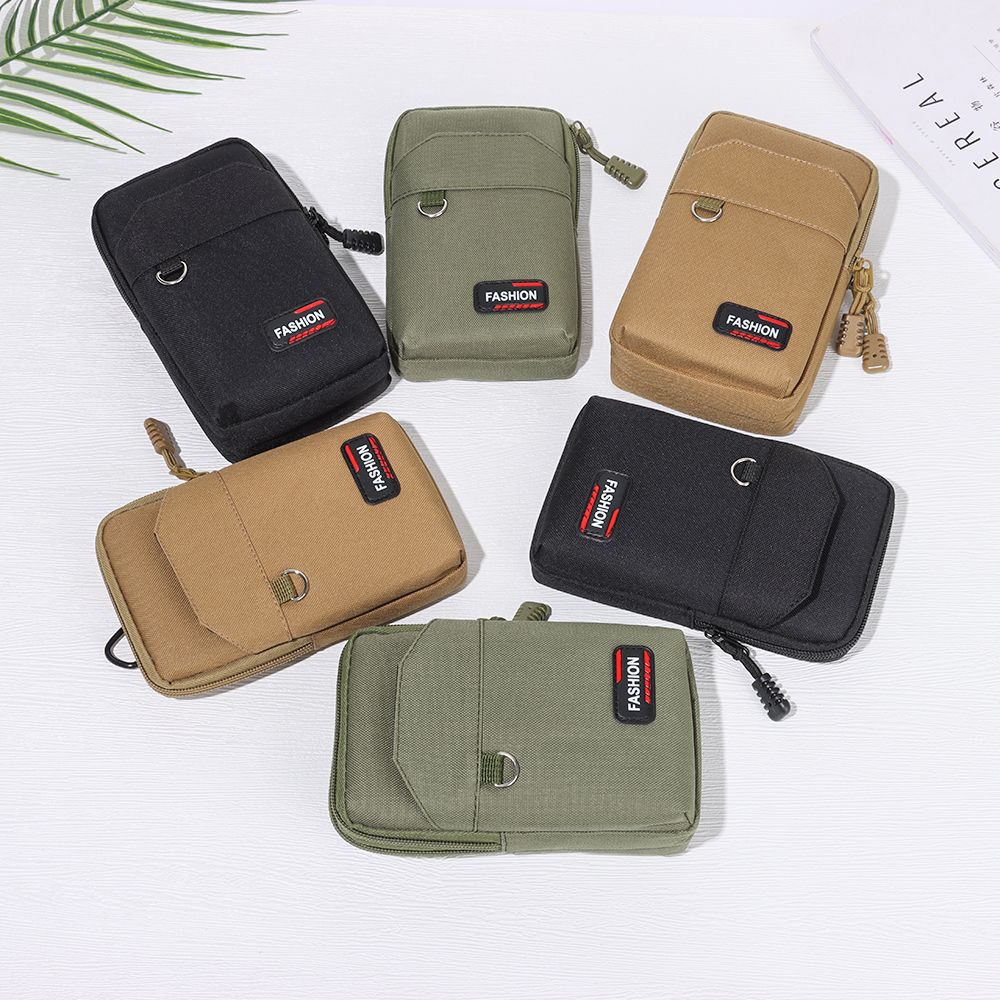 Men Single/double Layer Camping Hunting Wallet Pocket EDC Molle Bag Waist Purse Phone Pouch