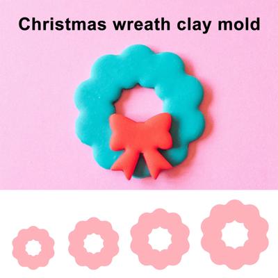 4/8/12 шт. Рождественский венок, глиняная форма, 3D-печать PLA, сделай сам, ручная работа, рождественское украшение для венка, форма для поделок, гипс, цемент, эпоксидная смола, форма для литья
