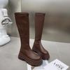 Stylish Women's Long Knee High Boots With Thick Sole And Slimming Design For Fall Winter Fashion