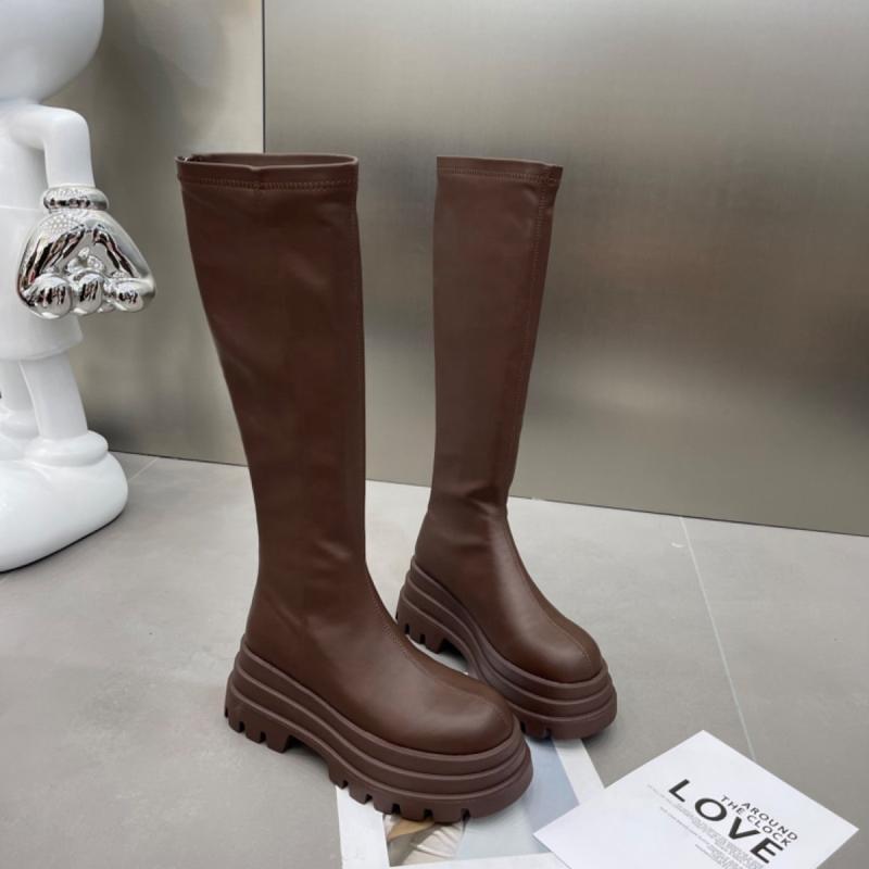 Stylish Women's Long Knee High Boots With Thick Sole And Slimming Design For Fall Winter Fashion