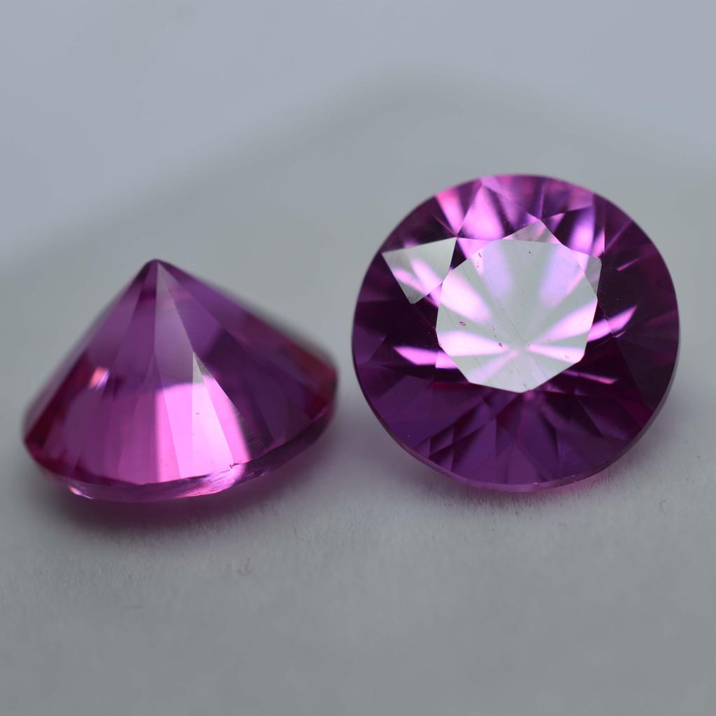 19 Ct Natural Pink Sapphire Round Cut CERTIFIED Ceylon Loose Gemstone Pair