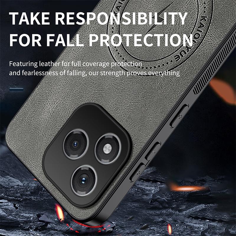 For Honor 400 Lite 5G Magnetic Case WANLONFENG SD Series PC TPU Phone Cover with 2Pcs Screen Film