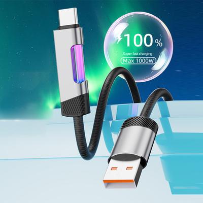 Кабель для быстрой зарядки RGB 100 Вт 6 А USB Type C зарядный кабель с RGB подсветкой