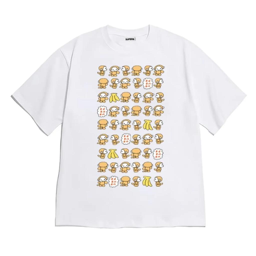 Simple Sketch Puppy Korean Hangul Letter Print T Shirt Unisex Loose Cotton Short Sleeve Kawaii Aesthetic Harajuku Casual Tee
