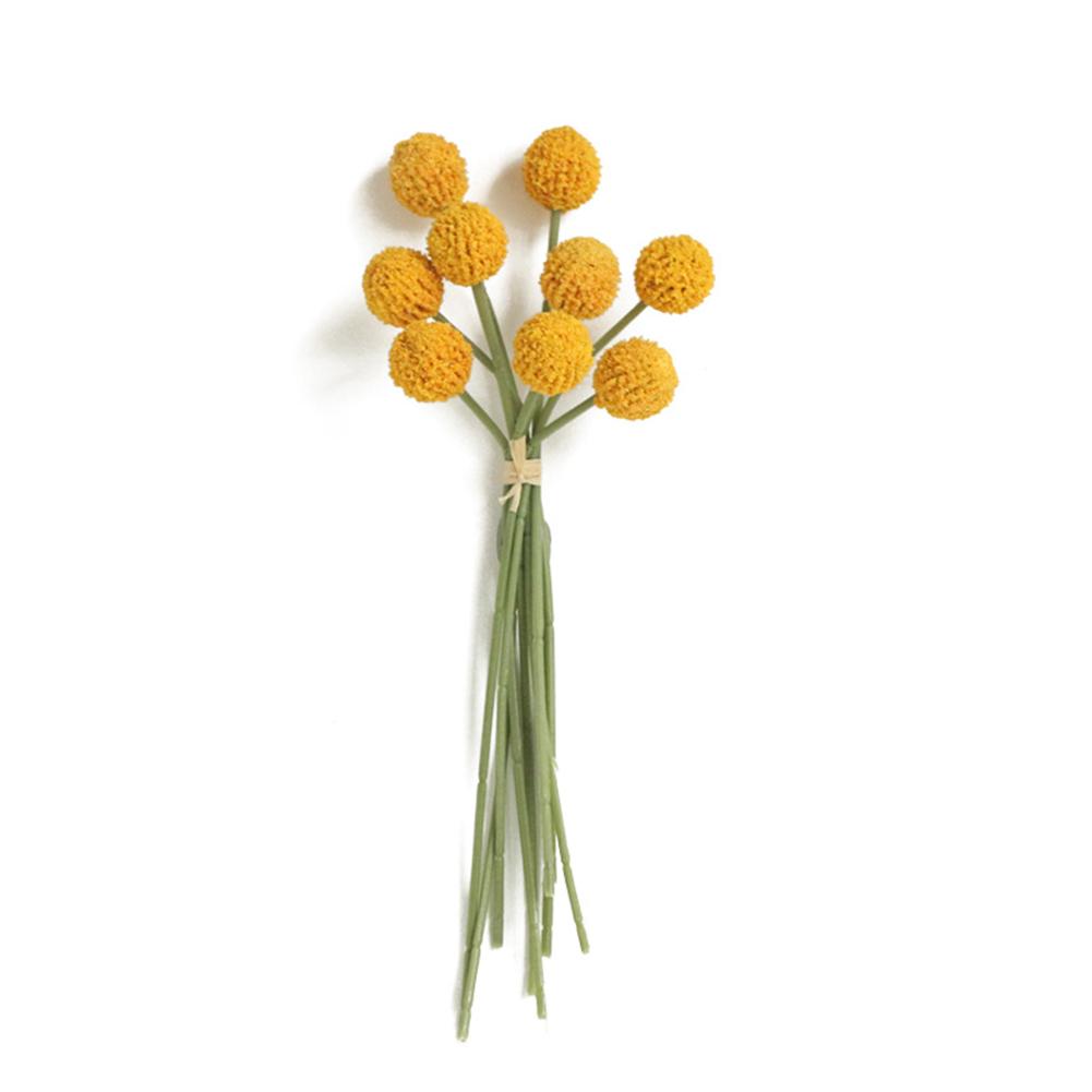 1 Bunch Artificial  Ball  Chrysanthemum, 9-head Solid Color Simulated Flowers Multi-color Optional, Home Indoor Fake Plants Ornaments