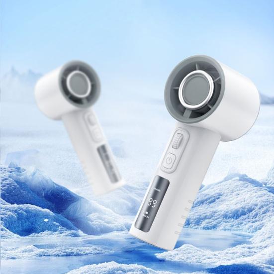 Ручной охлаждающий вентилятор с 100-скоростным регулируемым ЖК-дисплеем, USB-зарядкой, летний портативный дорожный карманный мини-персональный вентилятор