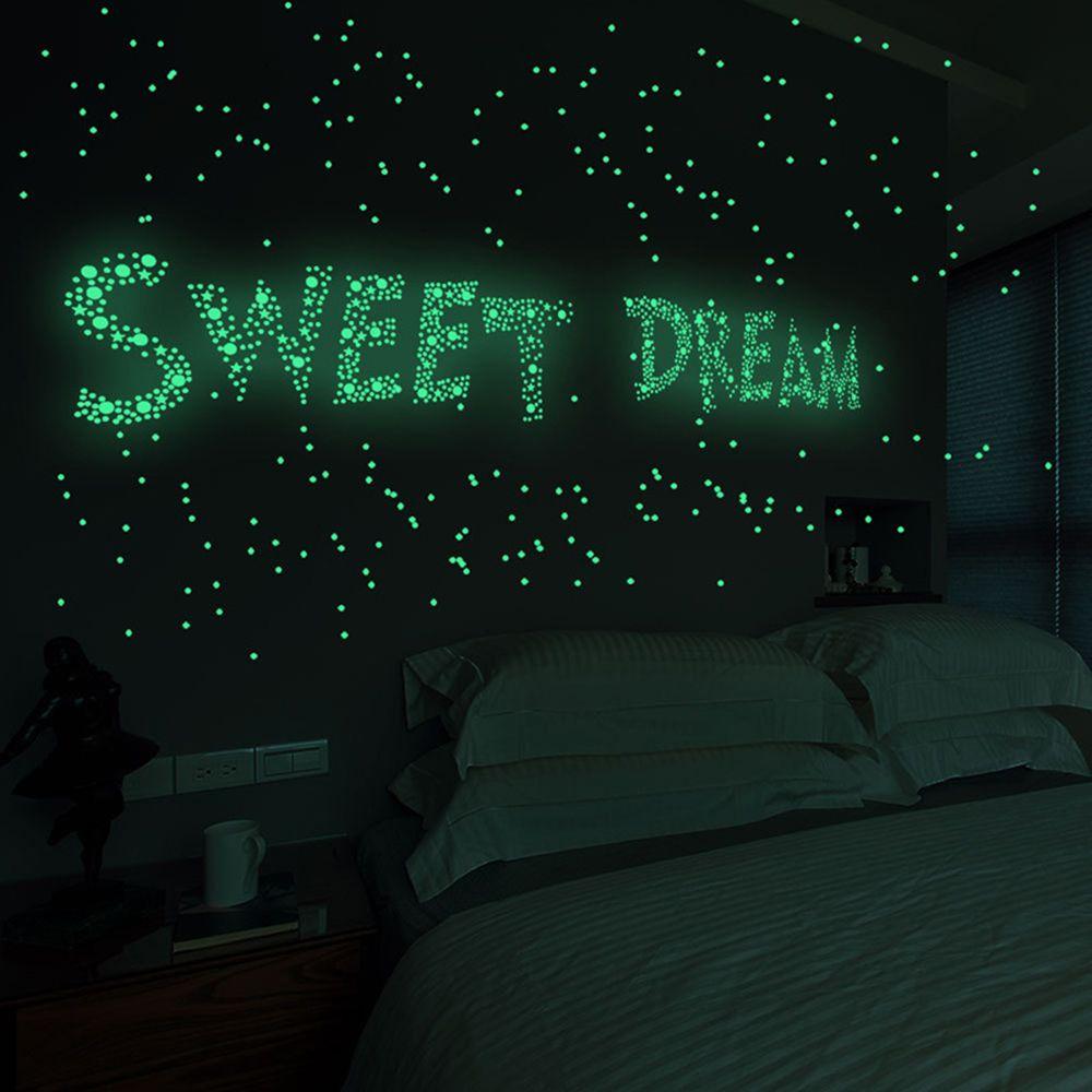 Wall Art Bedroom Ornament Fluorescent Wall Sticker Luminous Stars Dots Bubble Decal Glow In Dark