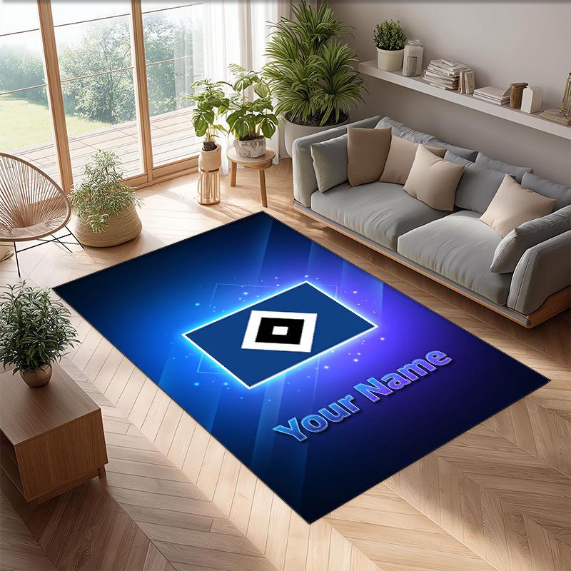 Hamburger SV Printed Crystal Velvet Rug Non‑Slip Crystal Velvet Carpet For Sofa Bedroom Indoor Home Decoration