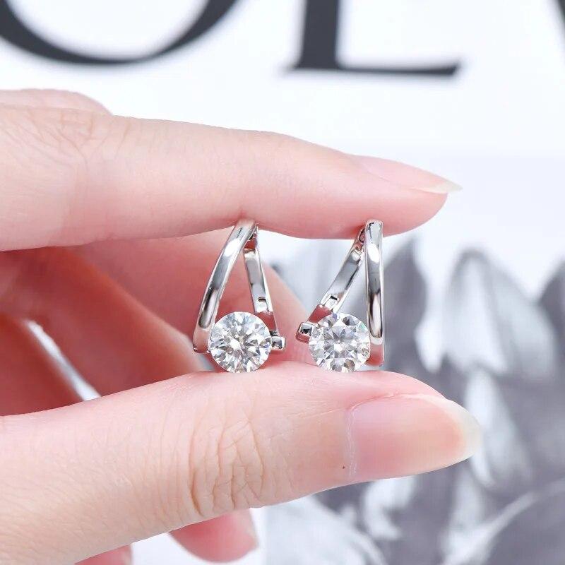 S925 Silver Moissanite Female Earrings Drop Fashion 1 Carat D Color Moissanite Earrings For Girl Birthday Gifts