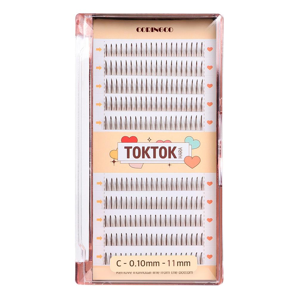 CORINGCO Brown Color False Eyelashes Eye Lashes Extension(0.10mm- 10mm,11mm,12mm)