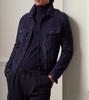 Handmade Lambskin Leather Genuine Navy Blue Suede Party Designer Men Jacket
