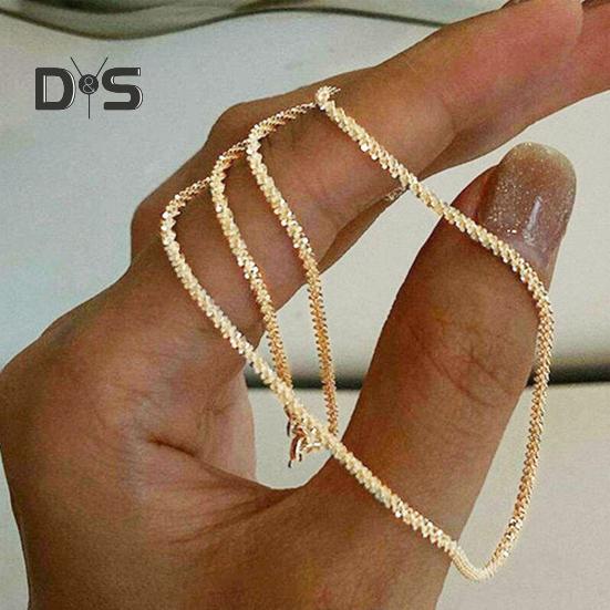 Women Necklace Single-Layer Design Choker Necklace with Broken Rhinestones Adjustable Extension Length Necklace