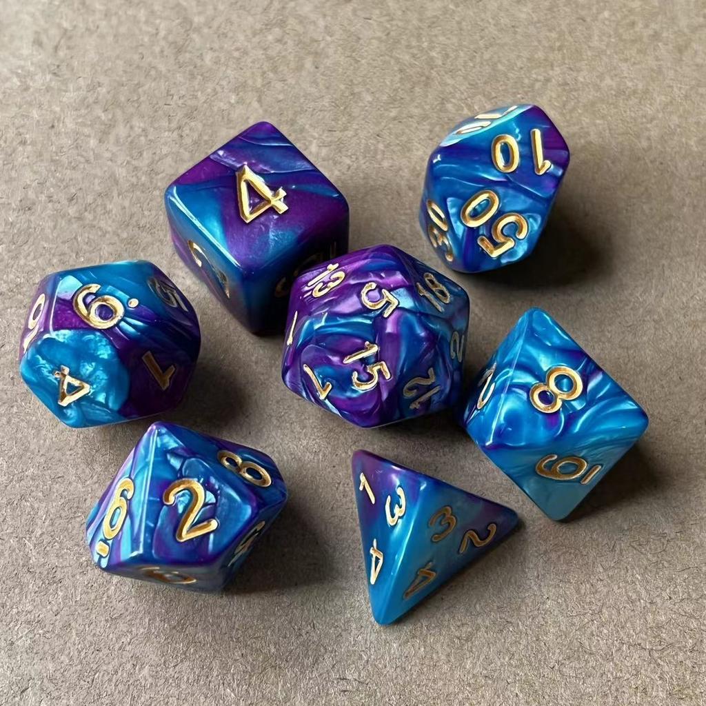 7 шт./лот, многогранные игральные кости из смолы D&D D4 D6 D8 D10 D% D12 D20, многогранные игральные кости TRPG, настольные игры