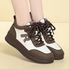 Casual High-top Shoes, Versatile Thick-soled Sneakers, Color-blocked Soft-soled Lightweight Lace-up Short Boots