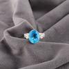 Swiss Blue Topaz Gemstone 925Sterling Silver Jewelry Handmade Ring Birthday Gift RR-66-18