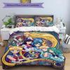3pcs Duvet Cover Set (1*Duvet Cover + 2*Pillowcase, Without Core), Sailor Moon Print Bedding Set, Bedroom Decor, All‑Season, Birthday Gift