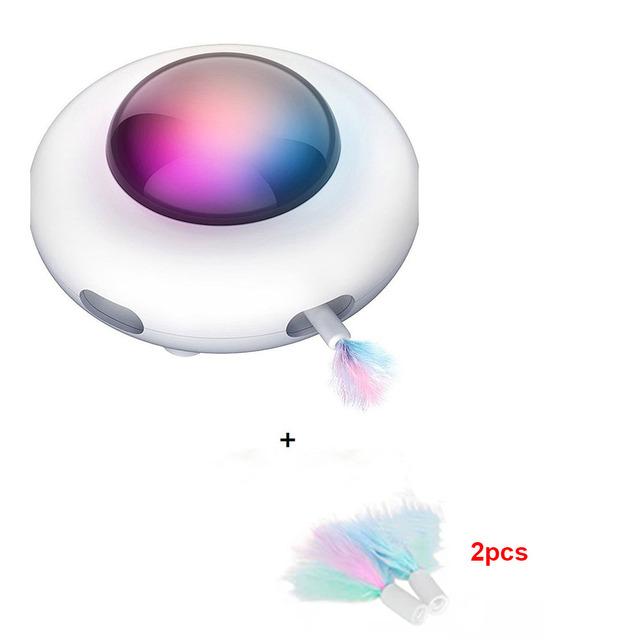 Интерактивная авто игрушка для кошек, умный тизер, НЛО, поворотный стол для домашних животных, обучающие игрушки для ловли кошек, зарядка через USB, тизер для кошек, сменное перо