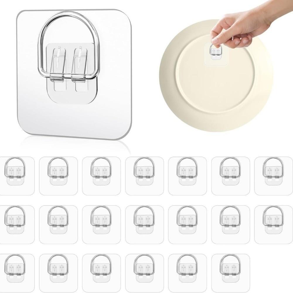 10PCS No-Drill Installation Triangular Wall Hook Traceless Plate Display Hanger Home Kitchen