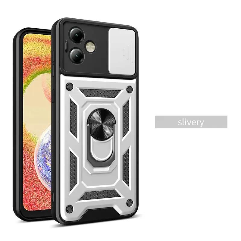 Armor Case For Motorola Moto G14 G54 G73 G53 G23 G52 G22 G32 G62 G200 G100 Cover Lens Protection With Ring Magnetic Holder Coque