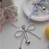 Bag Pendant Balletcore Keychain Pearl Phone Pendant Plaid Ribbon Bow Key Chain  Bag Hanging