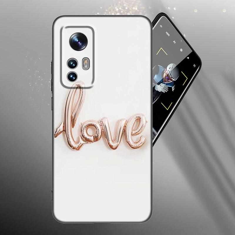 Love Rose Gold Style Phone Case For Xiaomi Mi 10T 11i 11T Note 10 11 Lite NE F1 POCO F3 M3 X3 GT NFC M4 X4 Pro 5G Black Cover