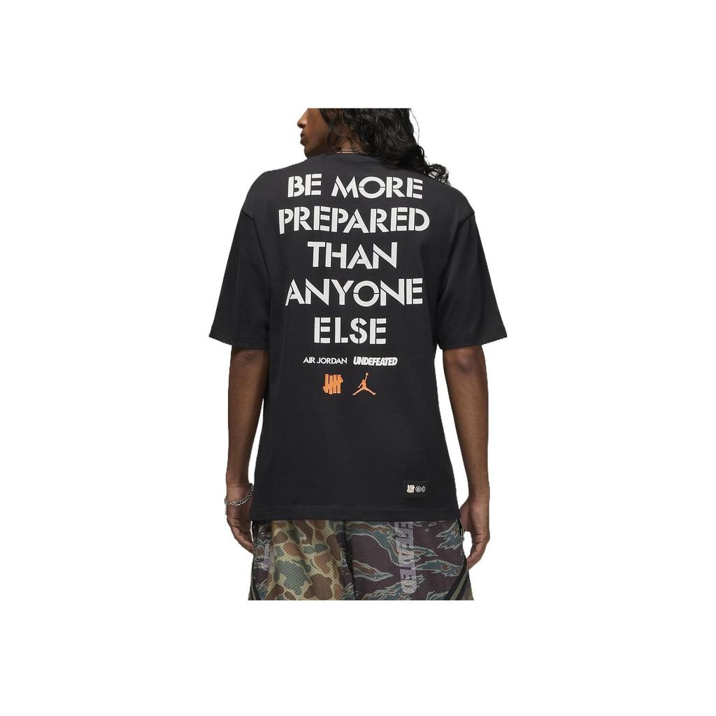 Jordan Brand×UNDEFEATED Logo & Letter Print Crew Neck T-Shirt Men Tops Black DX4305-010