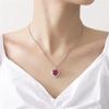 Bright Crystal Red Heart Pendant Necklace for Lady Engagement Accessories Trendy 925 Silver Necklace Choker Women Jewelry Gift