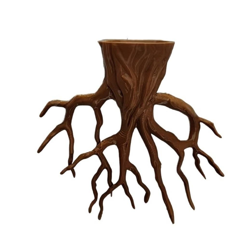 Decorative Hanging Flower Pot Tree Root Shape Plant Container Wall Decoration Office Decor