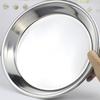 Stainless Steel Non-magnetic Flat Round Plate Portable Dish Plate Fruit Plate Cake Baking Pan (24CM/26CM/28CM/30CM, Silver)