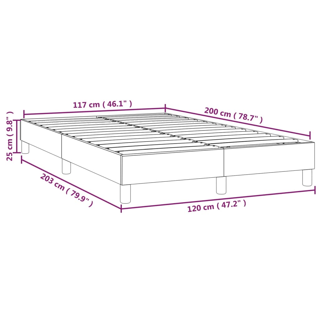 Box Spring Bed Frame Black 120 x 200 cm Fabric