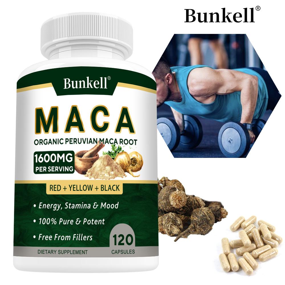 Bunkell Organic Maca Dietary Supplement, 120 Capsules