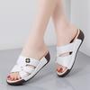 Summer PU Mother Sandals and Slippers Women's Middle-aged Women's Shoes Wedge-heeled Mid-heel Ladies Sandals and Slippers