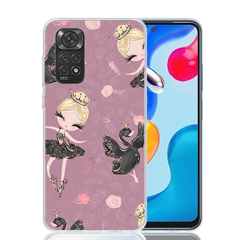 Black Swan Noble Phone Case For Xiaomi Redmi Note 15 14 13 12S 12 Pro Plus 11S 11E 11 11T 10S 10 Art Soft Pattern Cover Redmi No