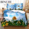 Постельные комплекты с подсолнухами 3D цифровая печать Пододеяльник Узор Марио Покрывало Односпальный Полутораспальный Двуспальный Кинг-сайз Постельное белье