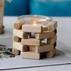 Деревянный стеклянный подсвечник для чайной свечи, подсвечник, обеденный стол, чашка для отеля,
