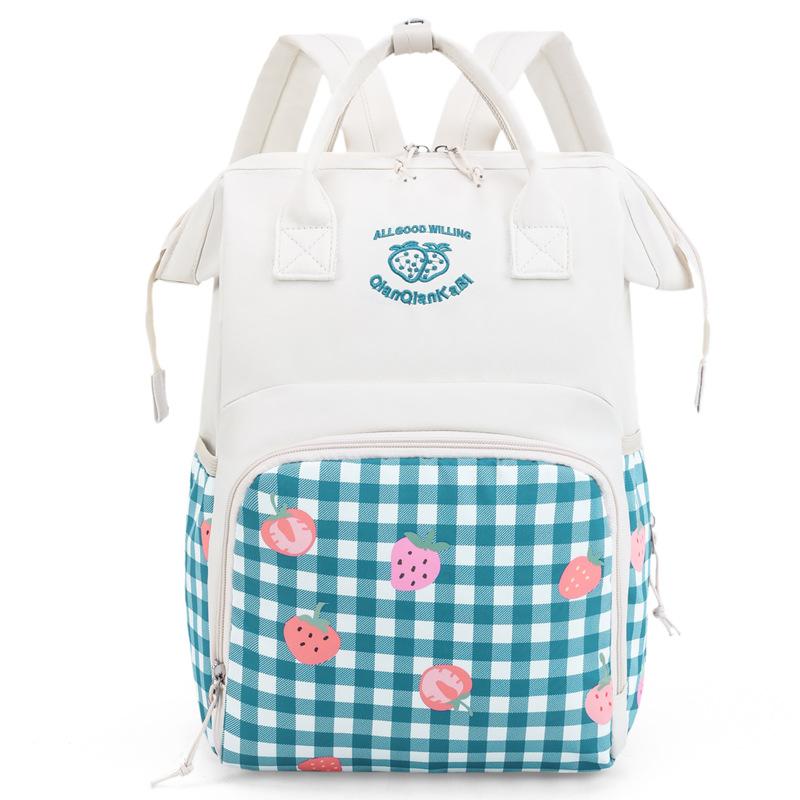 Модная сумка для мамы с клубничным принтом, большая вместительная сумка для хранения детских вещей, легкий многофункциональный рюкзак