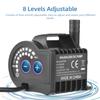 Submersible 12V Water Pump 8 Levels Adjustable 0-700L/H Small Fountain Pump with 0-9.8ft Lift,