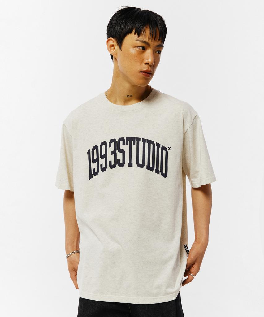 1993STUDIO Authentic Arch Logo T-Shirt_Oat Beige