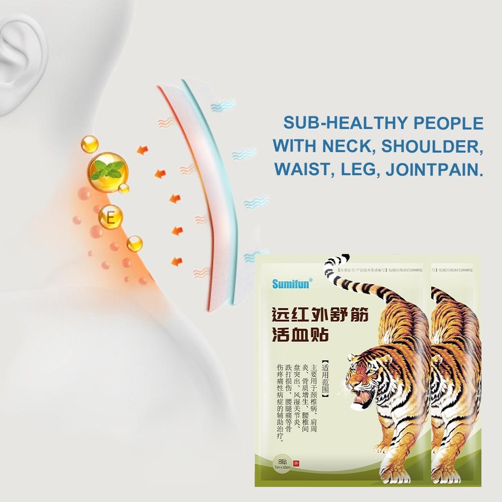 8 шт./пакет пластырь Tiger Balm для снятия боли в спине, шее, суставах, спине, пластырь для мышц шеи и тела, травяной пластырь
