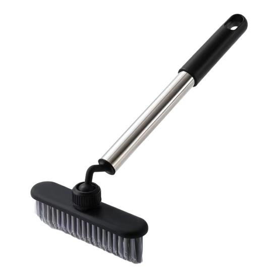 Crevice Brush with Extended Handle Universal Rotation Design V-Shaped Dense Bristles Stubborn Stain Remover Brush