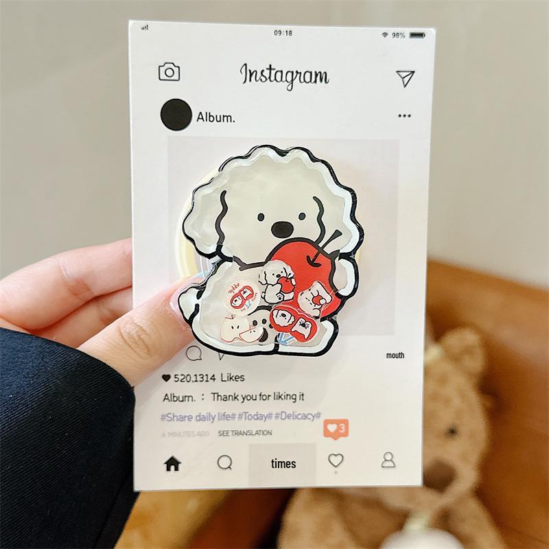 Магнитные наклейки «Красное яблоко собака» для чехла iPhone 17/16 Pro Max/15 Pro