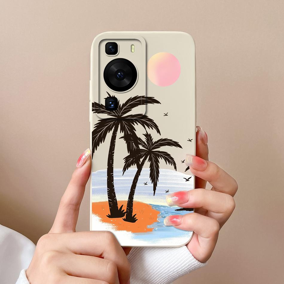 For Huawei P60 Pro Art Phone Case Cute Design Soft Liquid Silicone Back Cover For HuaweiP60 P 60 Anti Drop Durable Bumper Funda