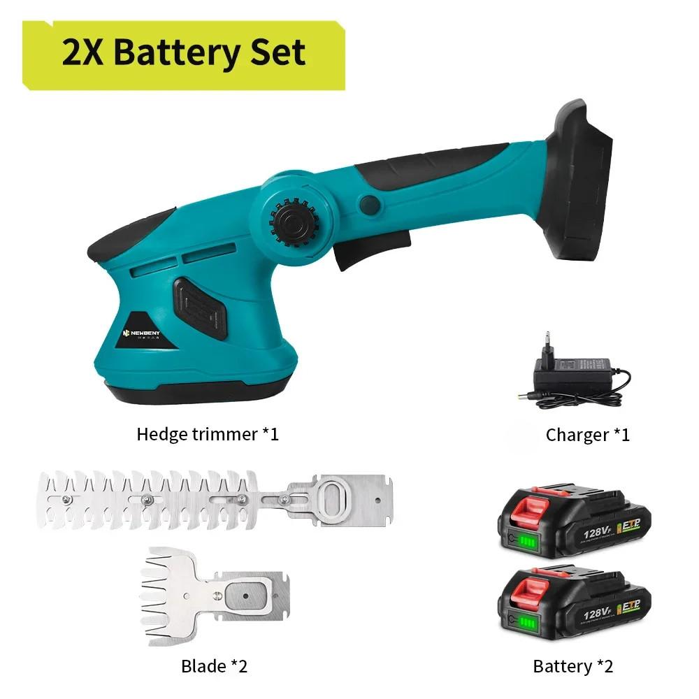 20000RPM 2 IN 1 Electric Hedge Trimmer Cordless Portable Lawn Mower Household Shrub Weeding Garden Power Tools