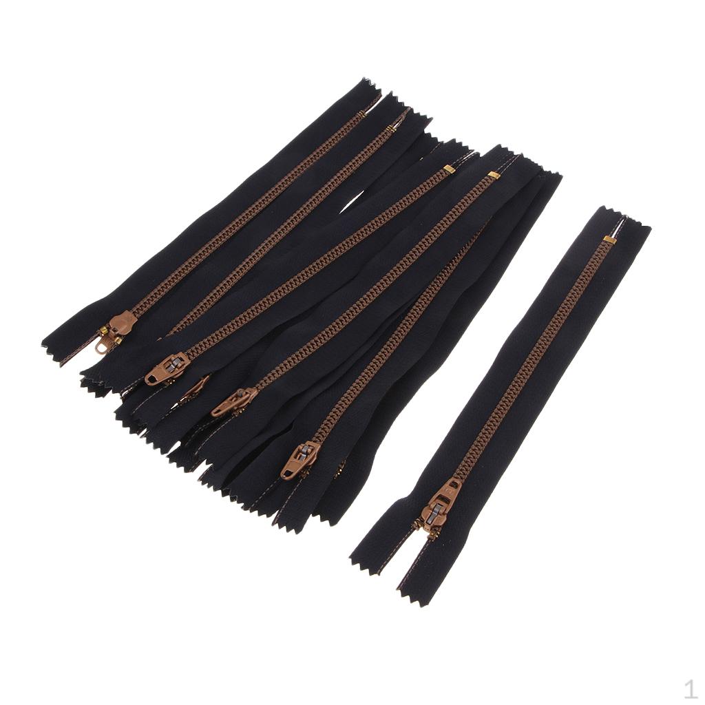 10 Pieces Resin Coil Zipper Closed End Zipper for Sewing Supplies Black