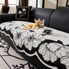 1PC Chenille Sofa Cover for Living Room Black Flower Shaped Sofa Towel Nordic Non Slip Couch Covers L Shaped Sofa Mat Seat Pad