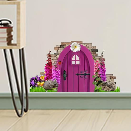 3D Funny Realistic Wall Sticker Removable Peel And Stick Wall Decal with 3D Effect for Bedroom Door Corner Baseboard Decor